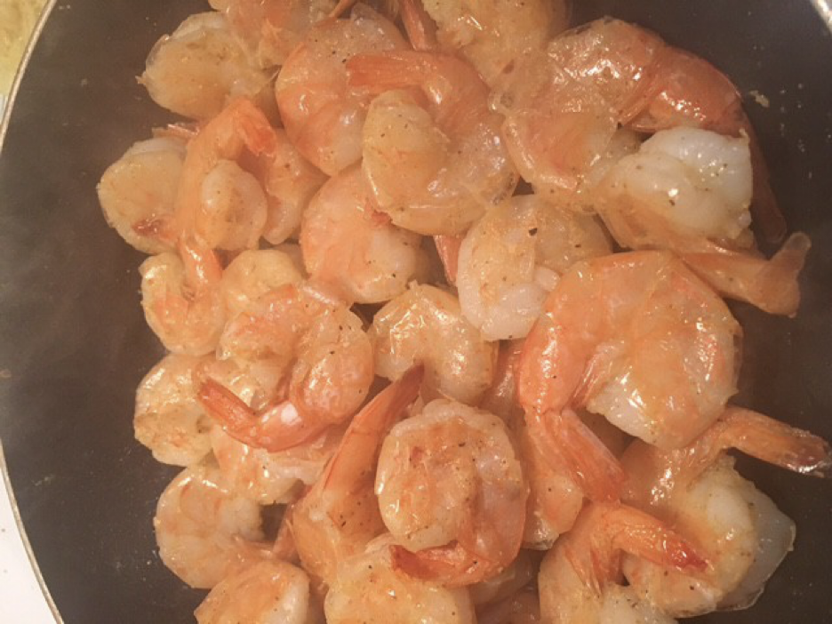 cooked shell-on shrimp