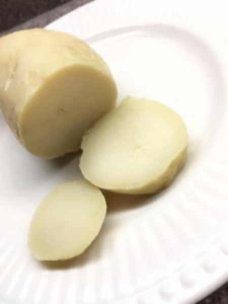 slices of baked potato to be used in potato and egg healthy tacos
